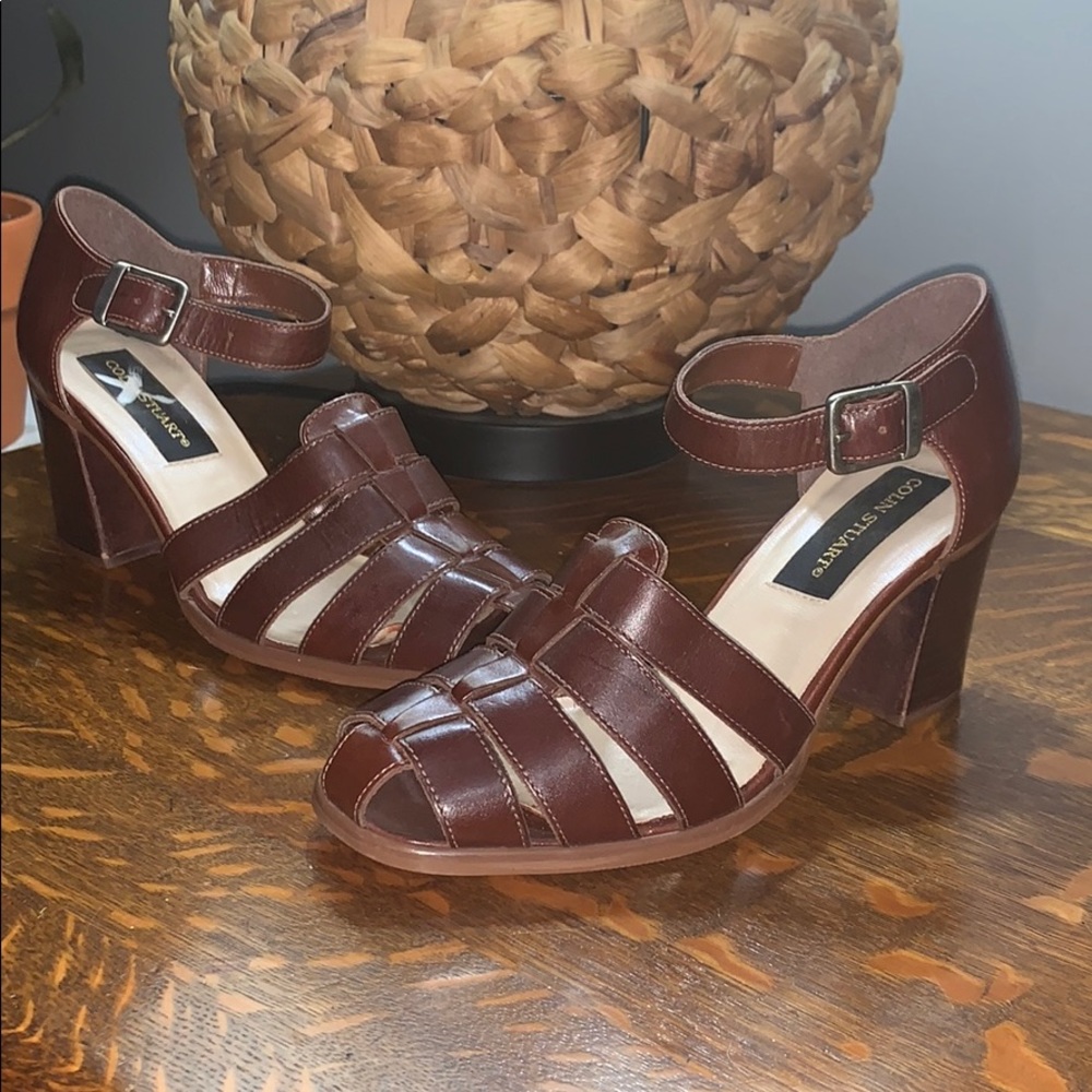 Colin Stuart brown leather sandals